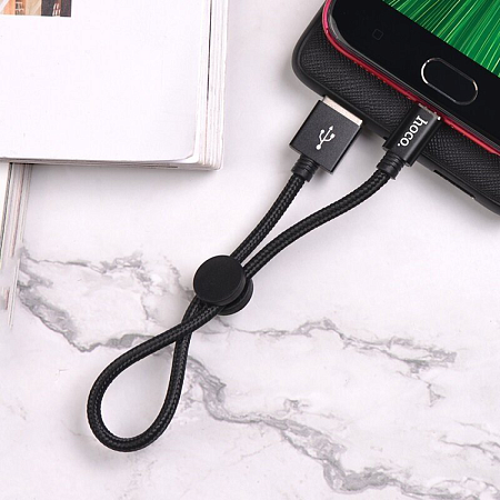 USB дата кабель Lightning, HOCO, X35, 25 см, черный
