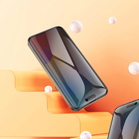 Защитное стекло для iPhone 15 Pro, A12 Pro, HOCO, Privacy Nano 3D full screen edges, черное
