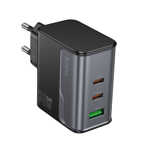 Сетевое зарядное устройство, 2 PD 70W + 1 USB 3.0 QC (CS75A), HOCO, черный