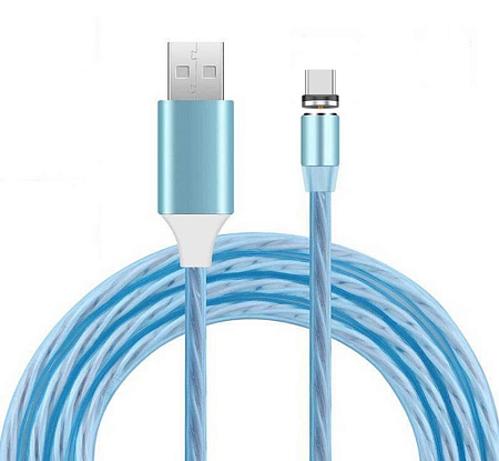 USB дата кабель Micro Usb, светящийся магнитный, кабель