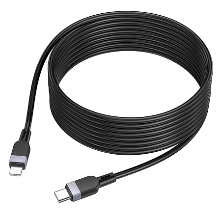 Кабель Lightning to Type-C (PD), HOCO, X109, 3м, силиконовый, черный