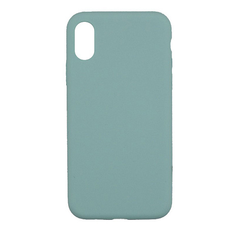 Чехол-накладка для iPhone X/XS, Silicon Case, без лого, бирюзовый