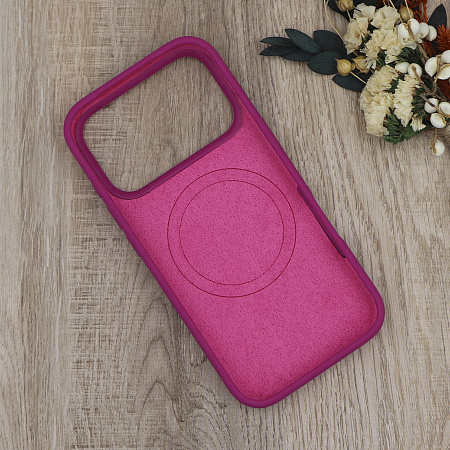 Чехол-накладка для iPhone 17 Pro Max, Silicon Case, магнитный (MagSafe), с дизайном, без лого, X-CASE, винный