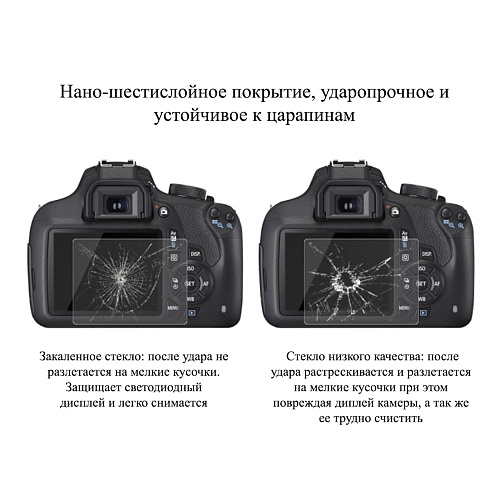 Защитное стекло для Canon 1200D (KISS X70), совместимая с Canon 1100D / 1300D (KISS X80) / 1500D (KISS X90)