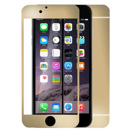 Защитное стекло на iPhone 6/6S 2в1, золотое, X-CASE