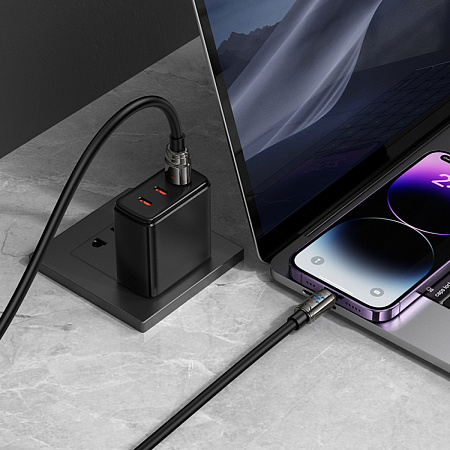 USB дата кабель Lightning, HOCO, U143, 1.2 метр, цвет черный