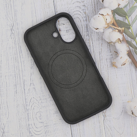 Чехол-накладка для iPhone 16, Silicon Case, магнитный (MagSafe), без лого, X-CASE, угольно-серый