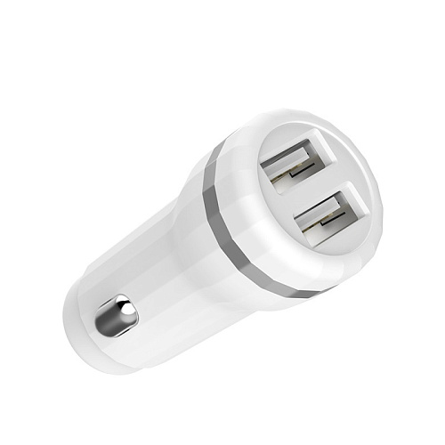 Автомобильное зарядное устройство, 2 USB 2.4A (Z27), HOCO, белый