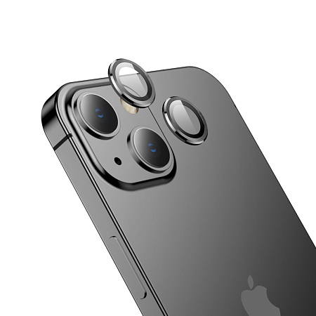 Защитное стекло на iPhone 14/14 Plus, V12 Plus, HOCO, стекло на заднюю камеру, черное