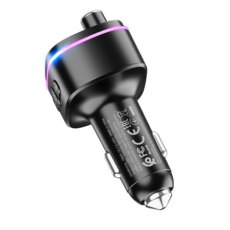 Bluetooth FM модулятор, E62, HOCO, 1 PD 20W+1 QC3.0+1 USB, черный