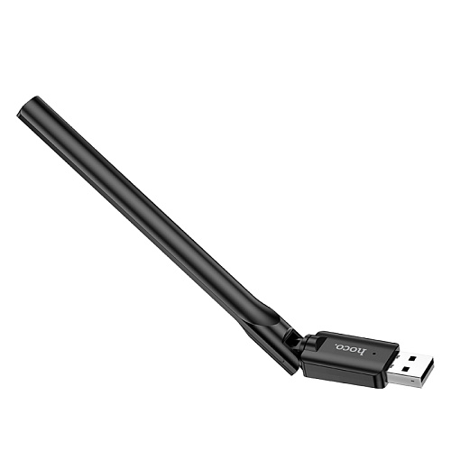 Адаптер WiFi4 USB, HI32, HOCO, антенна, черный