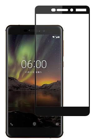 Защитное стекло на Nokia 6 (2018)/ 6.1 (2018), 9D, черный, X-CASE
