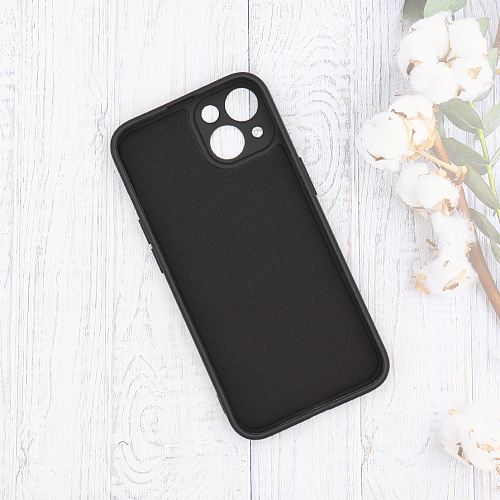Чехол силиконовый для iPhone 13 (6.1), с микрофиброй внутри, с защитой камеры, X-CASE, черный