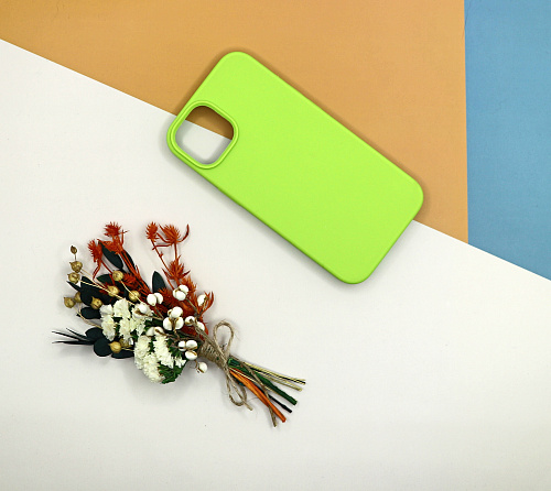 Чехол-накладка для iPhone 14, Silicon Case, без лого, зеленый