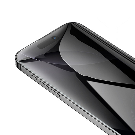 Защитное стекло для iPhone 16 Pro/17, A777 Plus, HOCO, антишпионское, черное