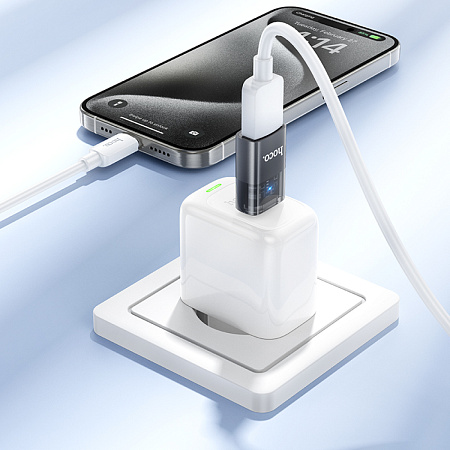 Переходник OTG Type-C, Type-C (папа) на USB (мама), UA36B, HOCO, черный