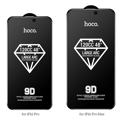 Защитное стекло для iPhone 16 Pro/17, A34 Plus, HOCO, Антишпионское стекло, черное