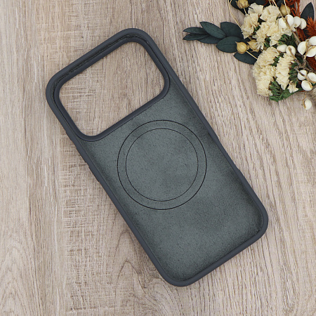 Чехол-накладка для iPhone 17 Pro Max, Silicon Case, магнитный (MagSafe), без лого, X-CASE, угольно-серый