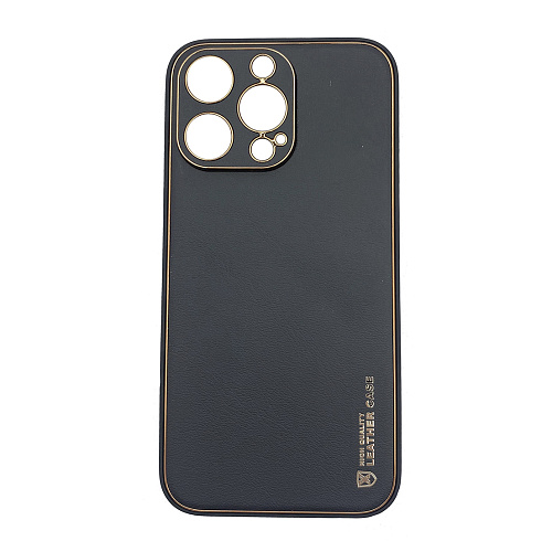Чехол силиконовый для iPhone 13 Pro Max (6.7), Graceful Leather series, HOCO, черный