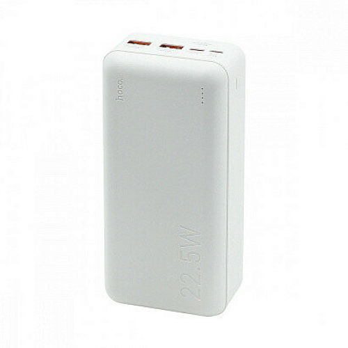 Универсальный Доп. Аккумулятор 30000mAh, J101B, HOCO, выход: 2 USB (22.5W)+1 PD (20W), белый