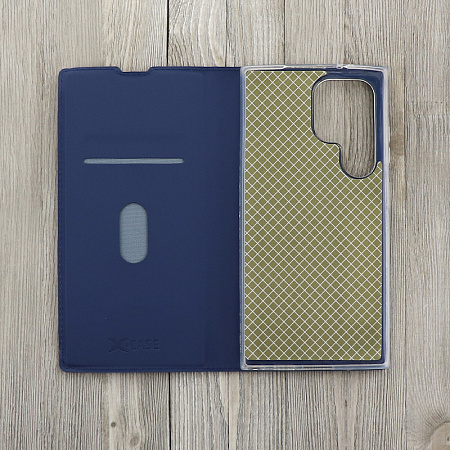 Чехол-книжка для Samsung Galaxy S24 Ultra, X-CASE, боковой, синий
