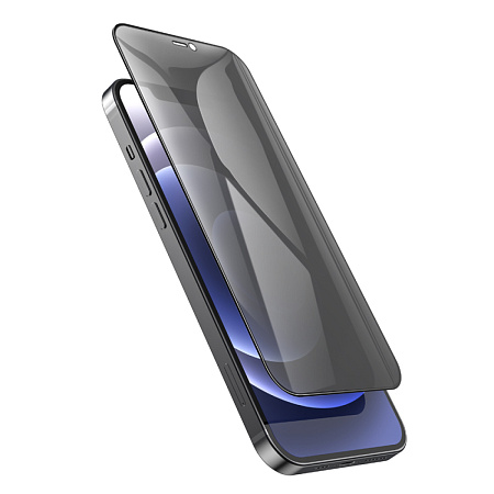 Защитное стекло на iPhone 12 Pro Max (6.7) A12 Pro, HOCO, Privacy Nano 3D full screen, черное