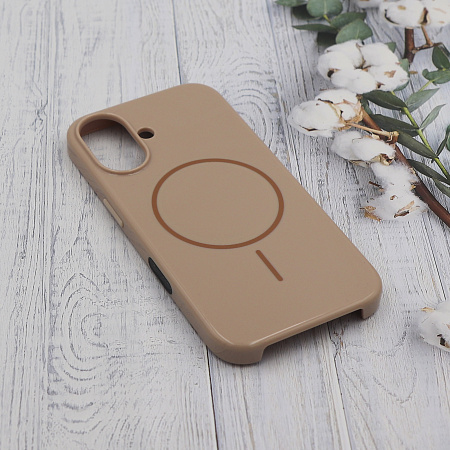Чехол-накладка для iPhone 16, глянцевый, магнитный (MagSafe), без лого, X-CASE, бежевый