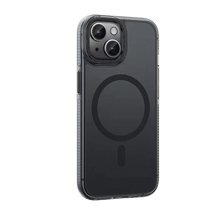 Чехол для iPhone 15, TPU+PC board + TPE, Магнитный (MagSafe), AS2, HOCO, черный