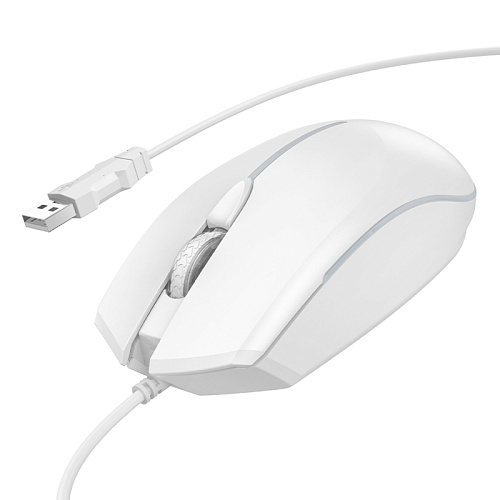 Проводная мышь игровая с подсветкой, GM37, HOCO, DPI 2400, белый