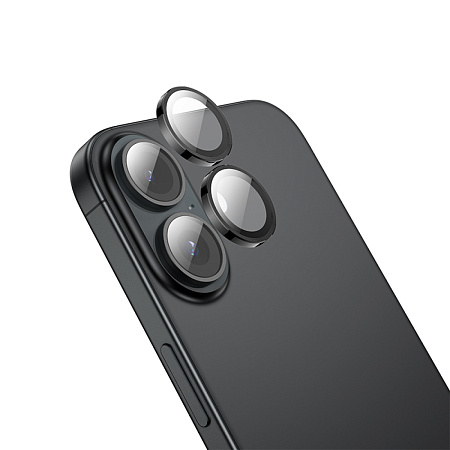 Защитное стекло для iPhone 16/16 Plus, V12 Plus, HOCO, на заднюю камеру, черный