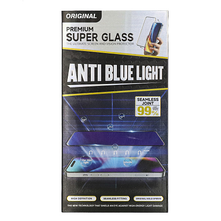 Защитное стекло на iPhone 16 Pro Max, Anti-blue ray матовый черный, X-CASE