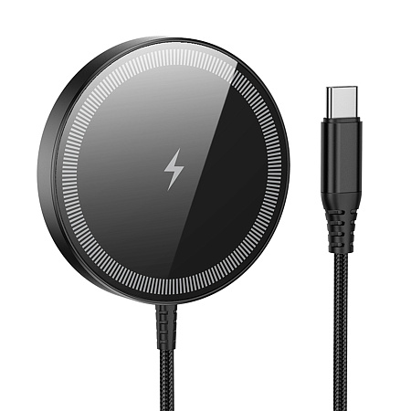 Беспроводное зарядное устройство, CQ17, HOCO, Magsafe с дисплеем и подсветкой, черный