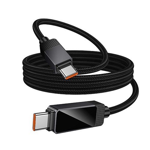 Кабель Type-C на Type-C, HOCO, U154, 60W, 1.2м, с дисплеем, черный