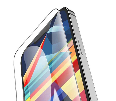 Защитное стекло для iPhone 15 Plus/16 Plus, G1, HOCO, Flash attach full screen silk screen HD tempered glass, черное
