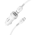 Автомобильное зарядное устройство, 2 USB 2.4A (Z27), usb cable micro, HOCO, белый