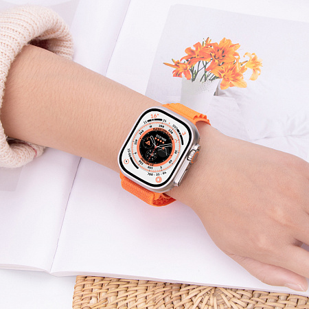 Ремешок на руку для Apple Watch 44/45/46/49 мм, HOCO, WA20, нейлоновый, оранжевый