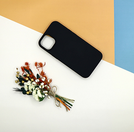 Чехол-накладка для iPhone 14, Silicon Case, без лого, черный