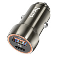 Автомобильное зарядное устройство, 1 USB QC3.0+1 PD 20W (Z46A), HOCO, серый