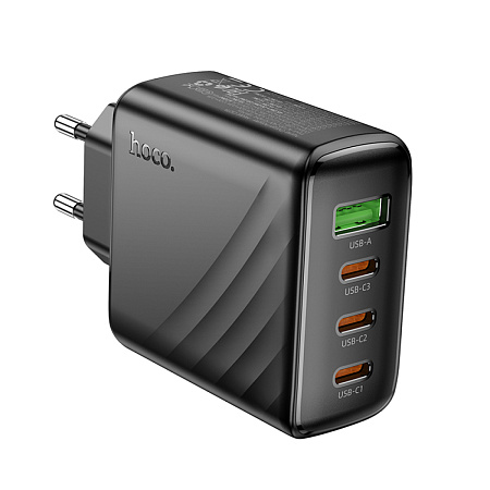 Сетевое зарядное устройство, 3 PD 67W + 1 USB 3.0 QC (CS27A), HOCO, черный