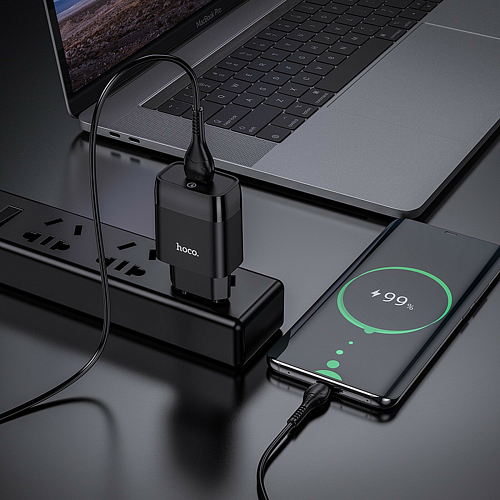 Сетевое зарядное устройство, 1 USB 3.0A (C72Q), HOCO, черный