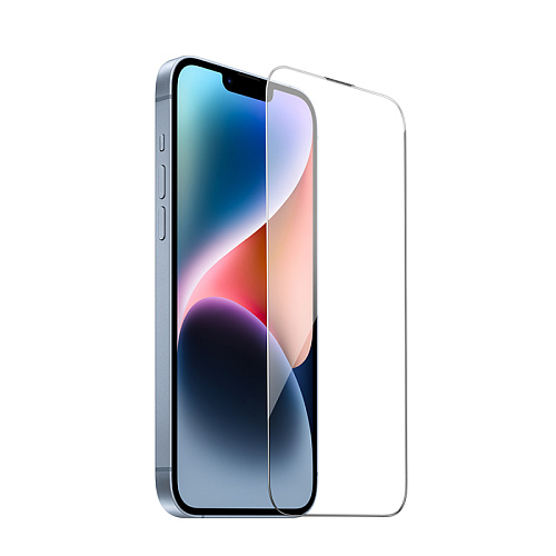 Защитное стекло на iPhone 13 Pro Max/14 Plus (6.7), носорог, с сеточкой для динамика, черное, X-CASE