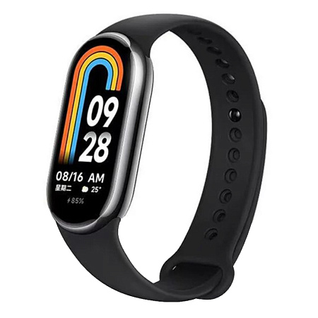 Ремешок на руку для Mi band 8/9, силиконовый, черный