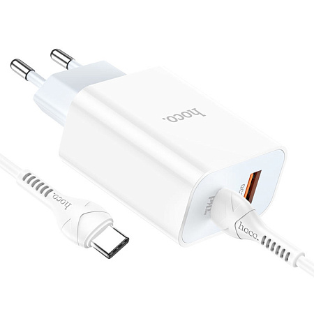 Сетевое зарядное устройство, 1 PD 20W + 1 USB 3.0 QC (C97A), HOCO, Type-C to Type-C, белый