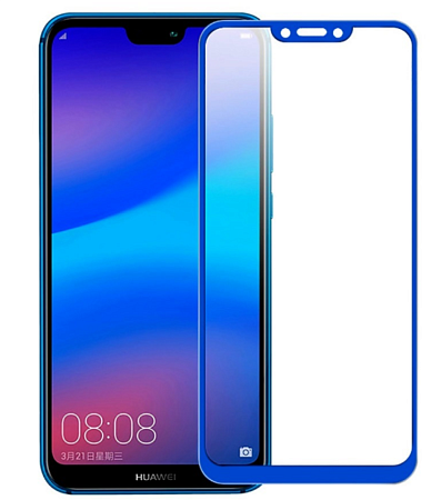 Защитное стекло на Honor 10, 3D, синий, X-CASE