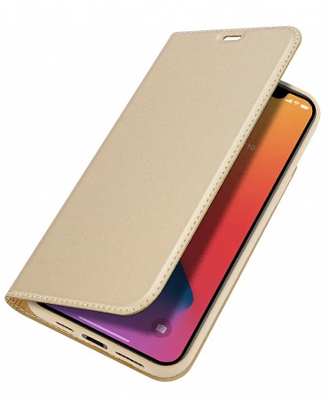 Чехол-книжка для iPhone 12/12 Pro (6.1), DU DU, боковой, золотой