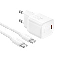 Сетевое зарядное устройство, 1 PD 35W (N66), HOCO, Type-C to Type-C, белый