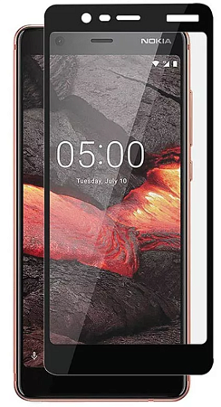 Защитное стекло на Nokia 5.1, 3D, черный, X-CASE