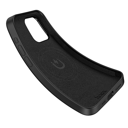 Чехол для iPhone 15 Pro, Silicone case, Магнитный (MagSafe), Pure series, HOCO, черный