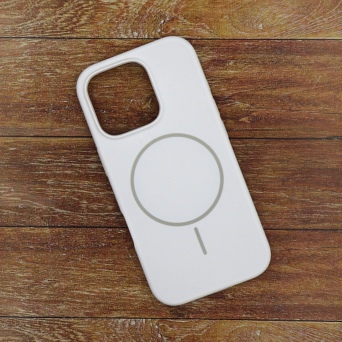 Чехол-накладка для iPhone 16 Pro, Silicon Case, магнитный (MagSafe), без лого, X-CASE, белый
