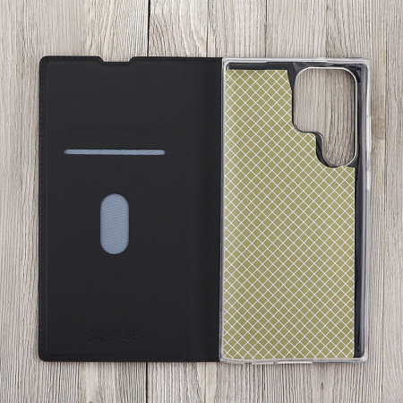 Чехол-книжка для Samsung Galaxy S23 Ultra, X-CASE, боковой, черный